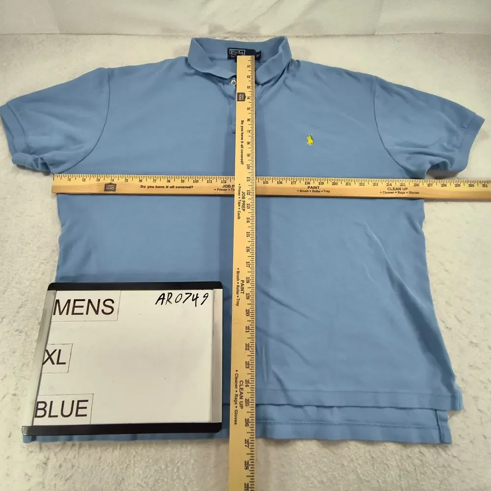 Polo by Ralph Lauren Collared Polo Shirt Mens Size Extra Large XL Blue Yellow